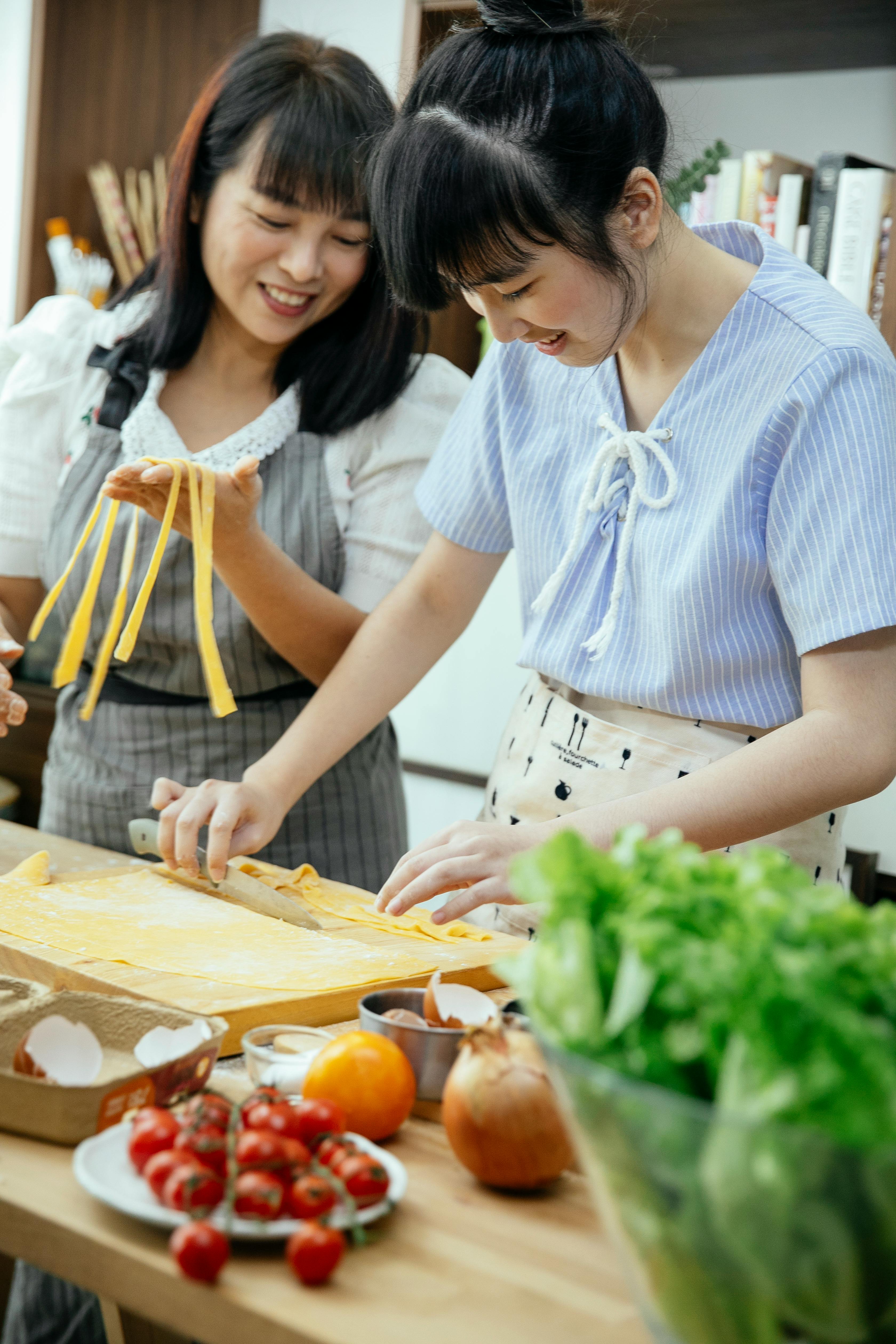 Two Women Making Homemade Pasta