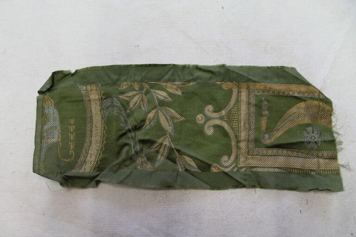 Antique Green Woven Fabric Fragment