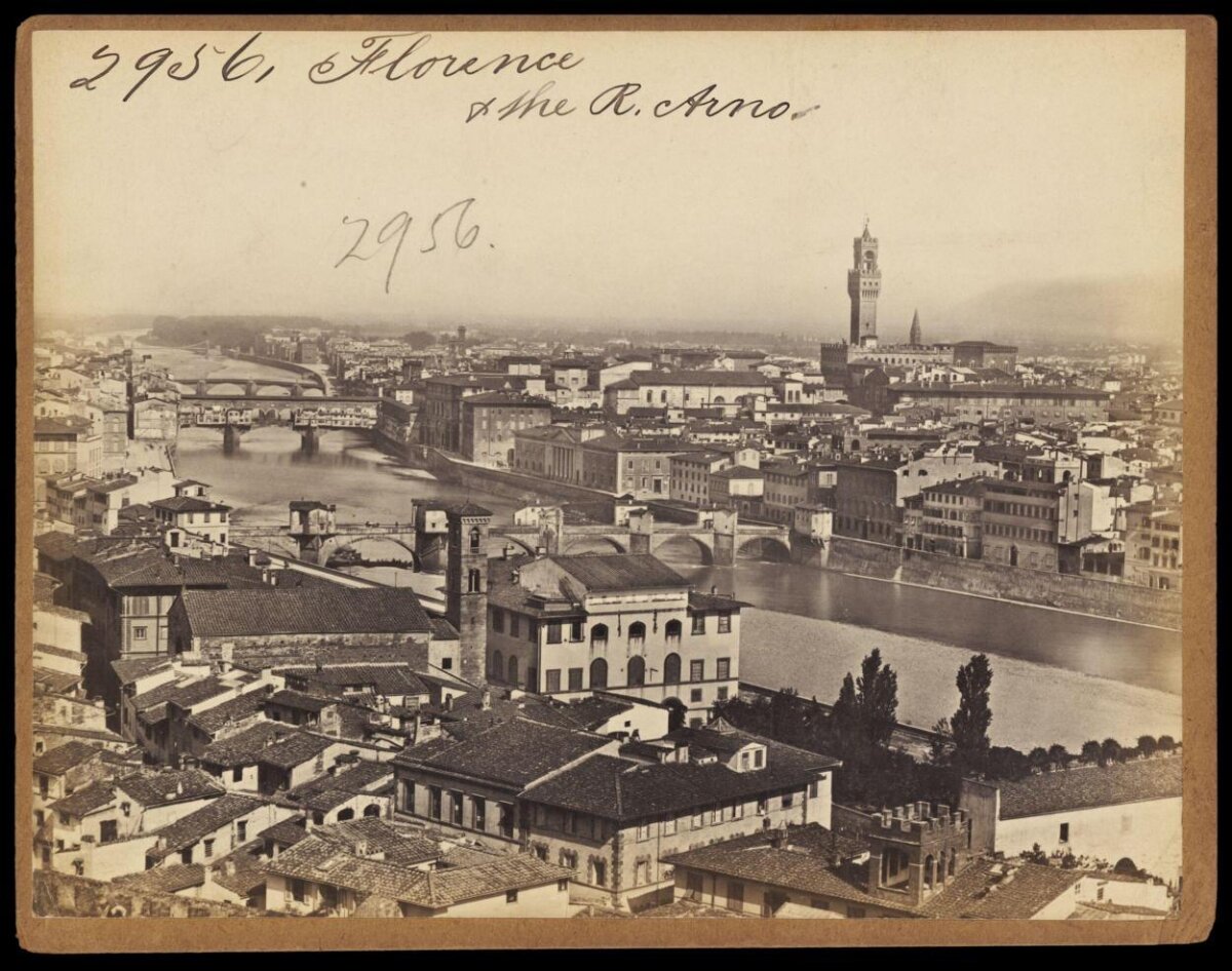 Aerial View of Florence and Arno River