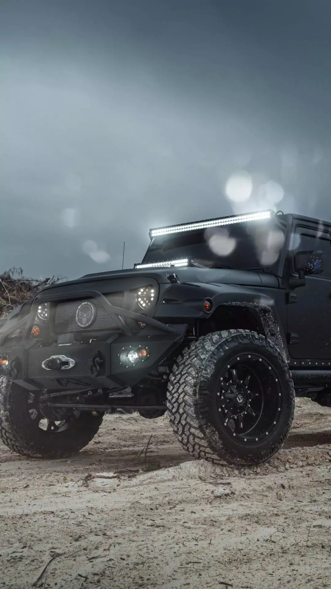Matte Black Modified Off-Road Jeep