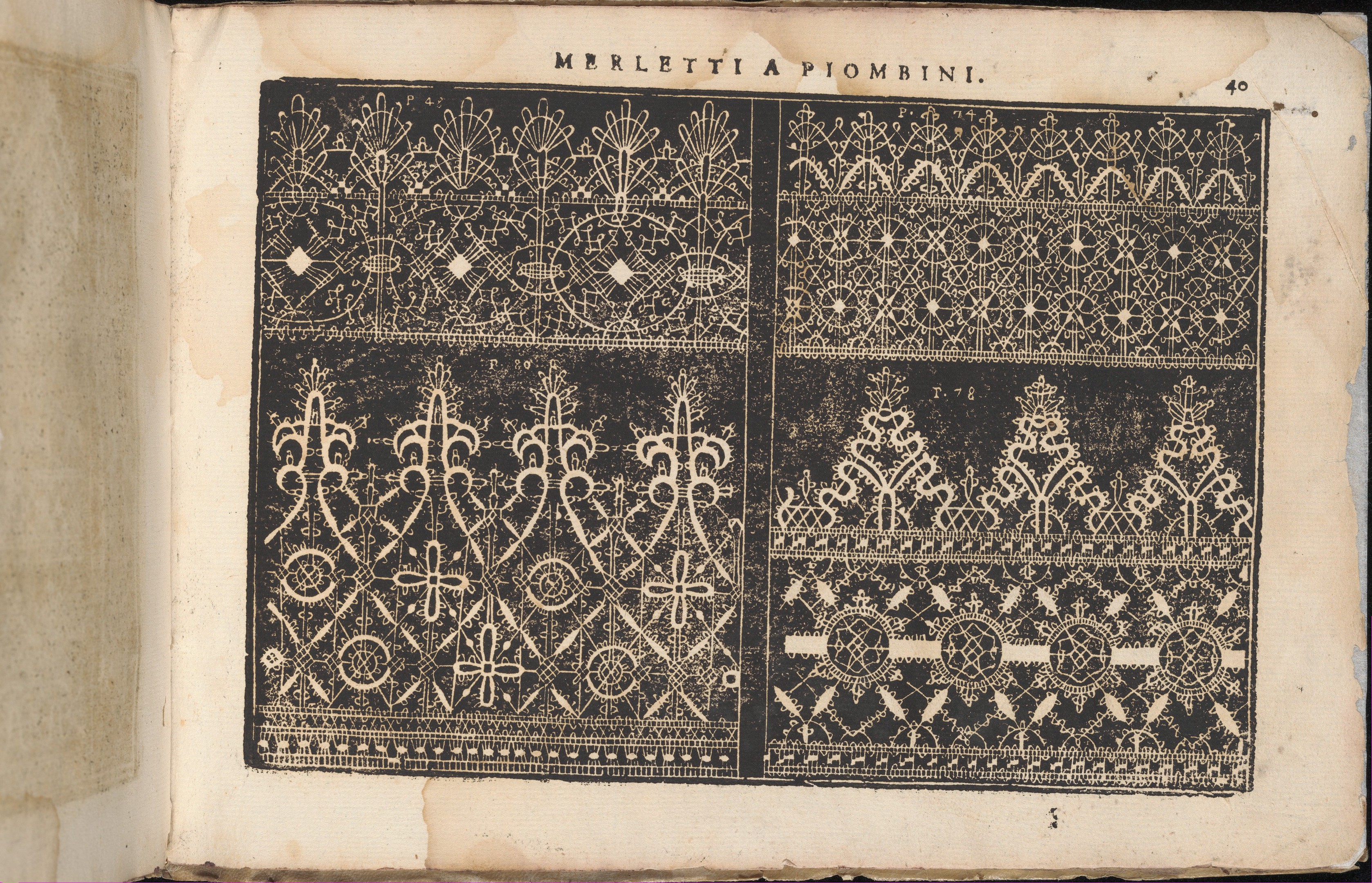 Antique Italian Lace Pattern Print
