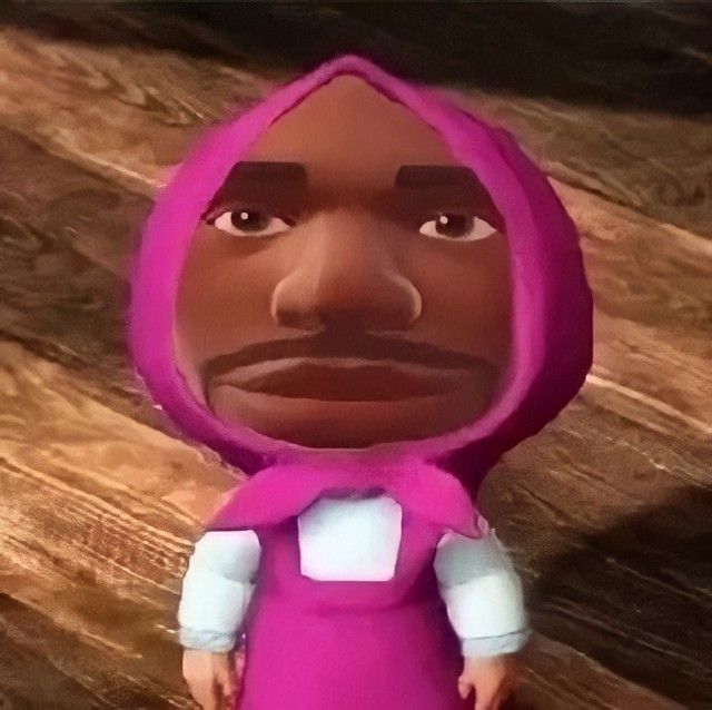 Cursed Pink Hooded Meme Character
