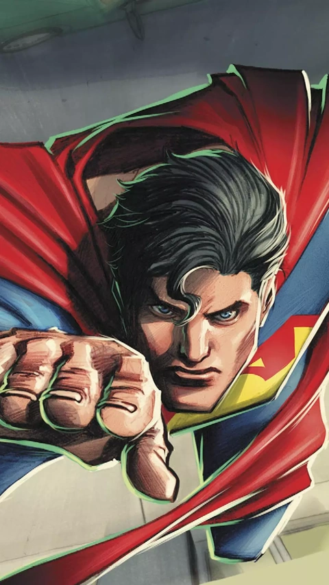 Comic Art Superman Punching Forward