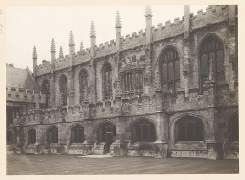 Vintage Gothic College Building Facade