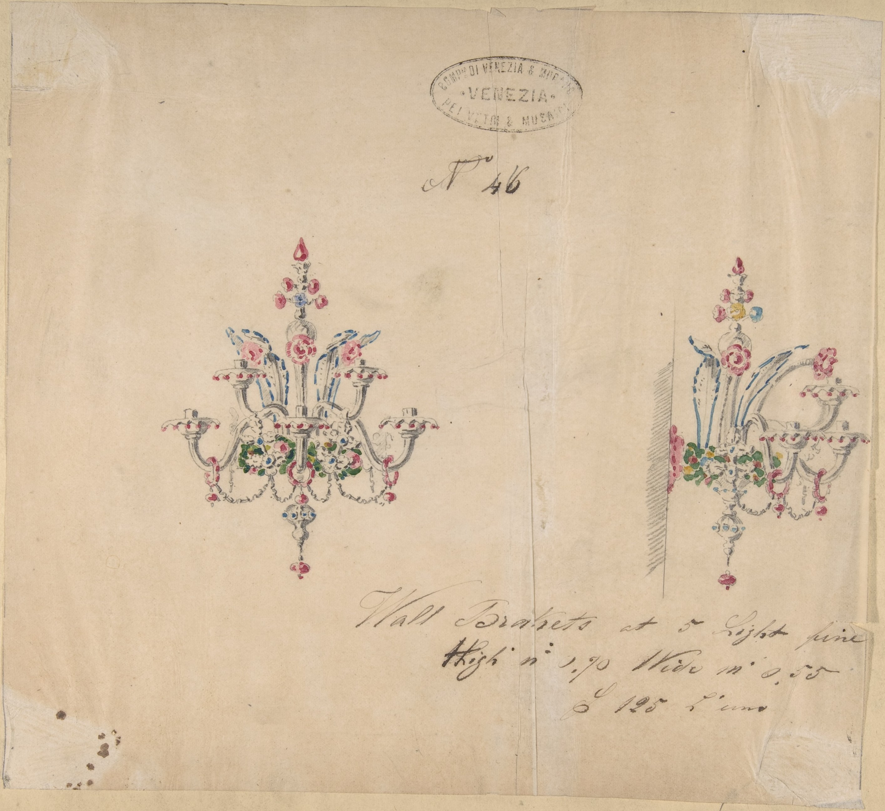 Venetian Chandelier Design Sketch