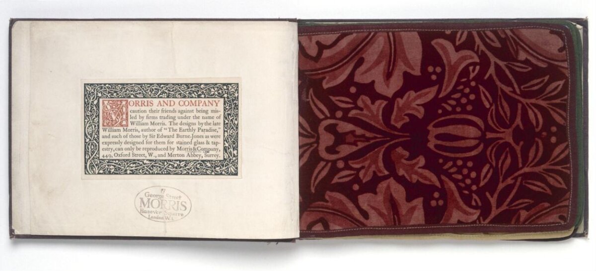 Open Morris & Company Fabric Sample Book