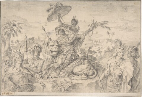Allegory of the Americas Pencil Sketch