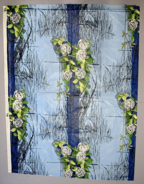 White Rose Pattern Printed Fabric