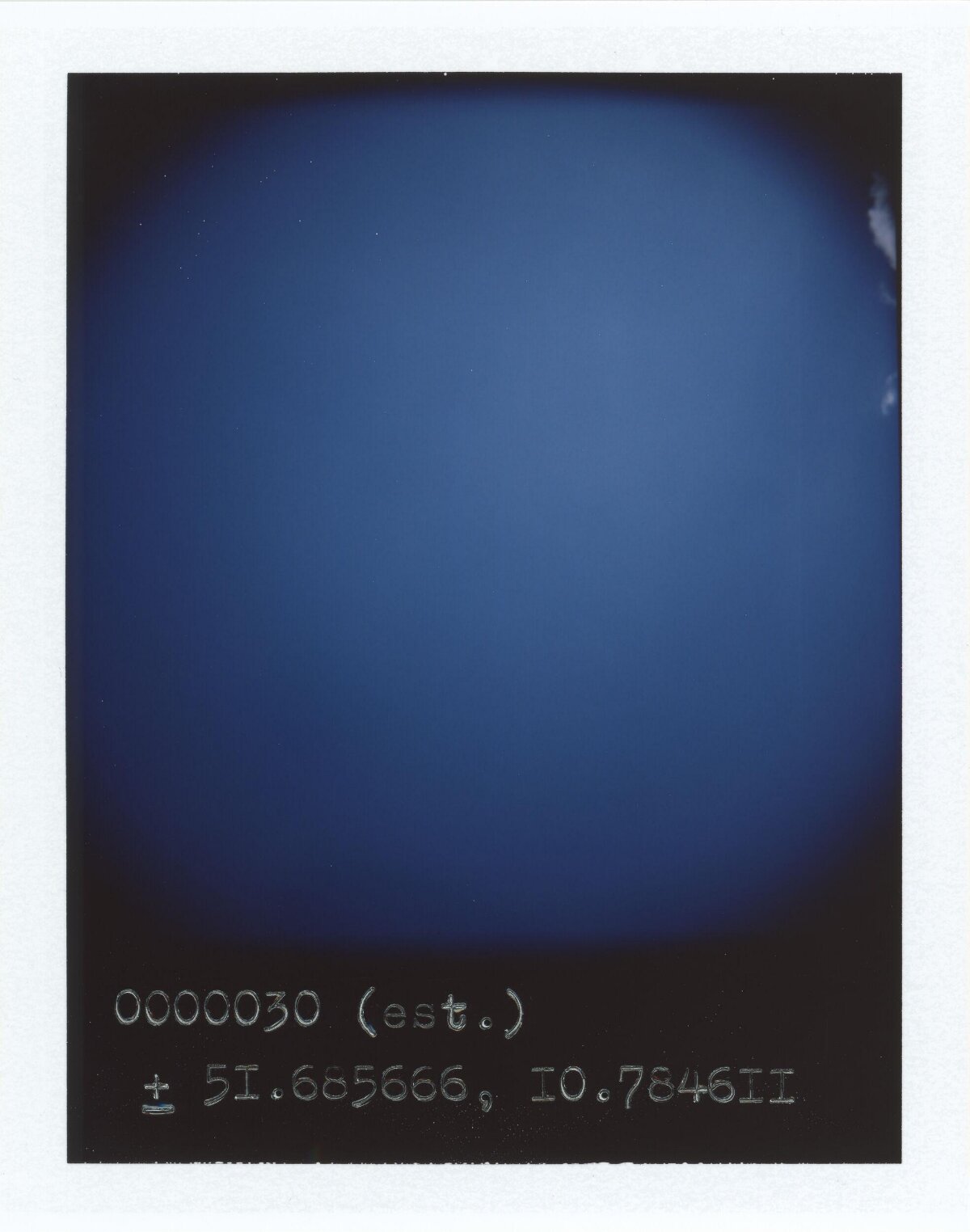 Polaroid Shot of Clear Blue Sky