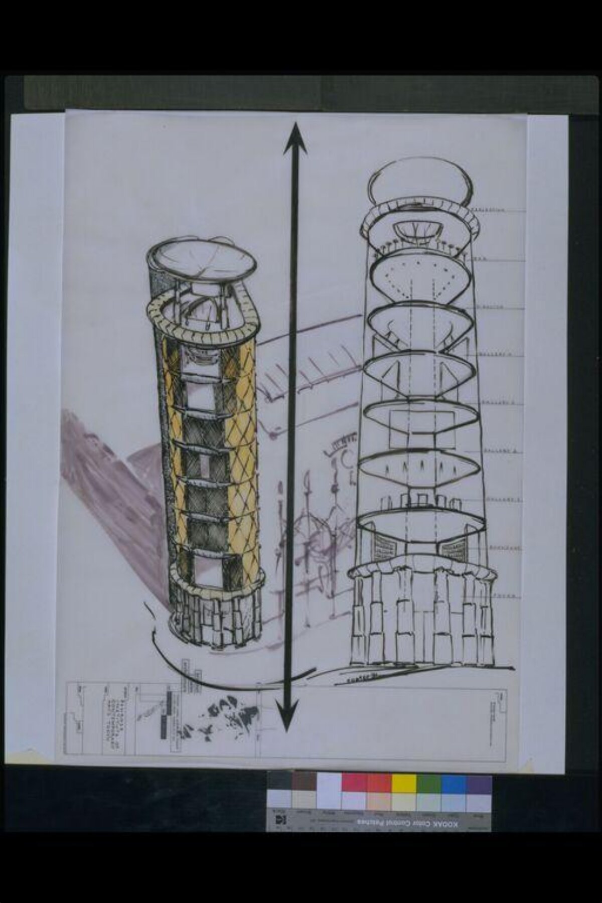 Circular Tower Architectural Sketch