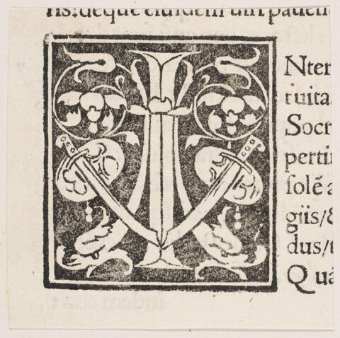 Ornamental Woodcut Initial Letter