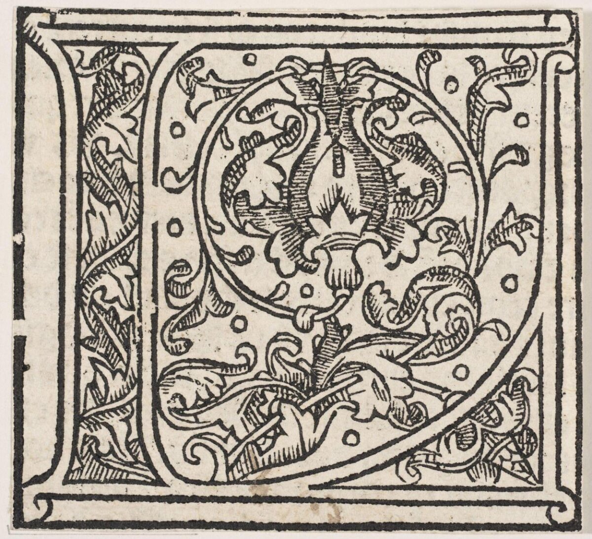 Vintage Woodcut Decorative Initial