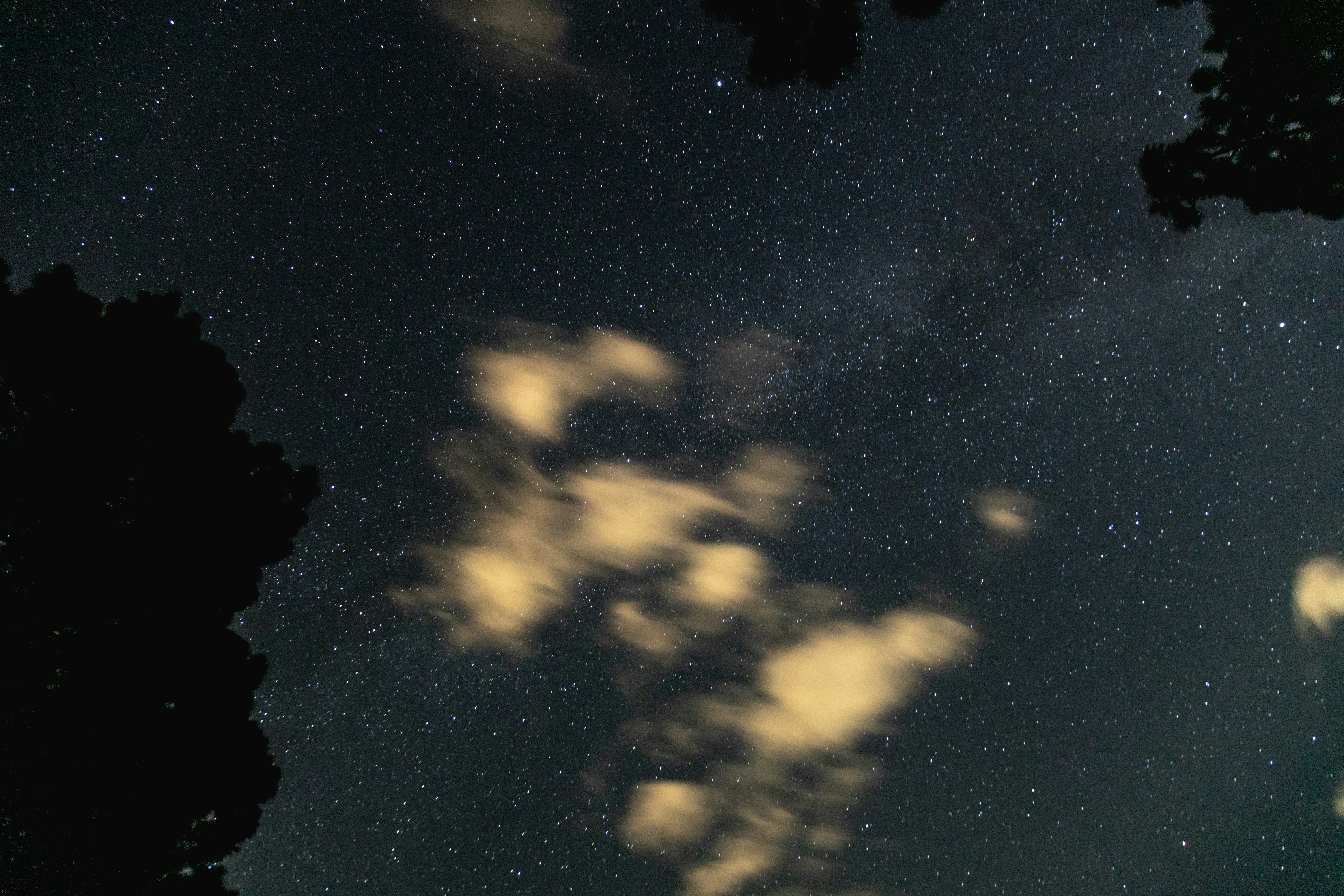 Starry Night Sky with Clouds