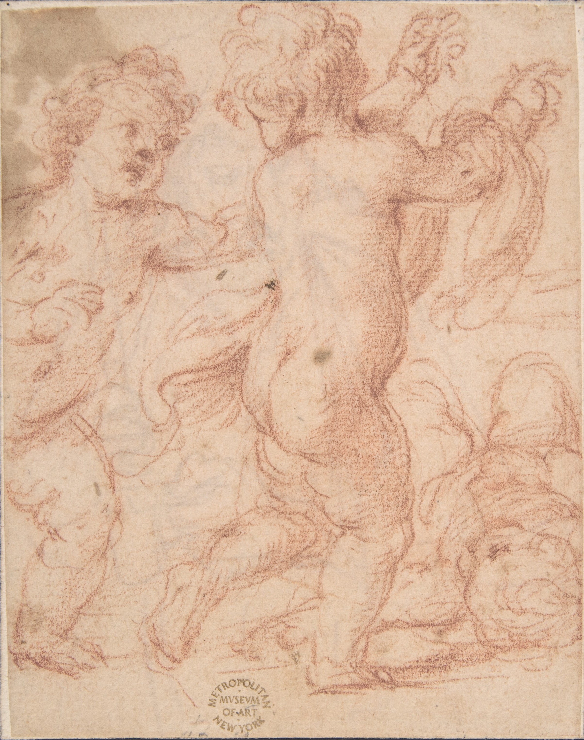 Red Chalk Figure Study Sketch