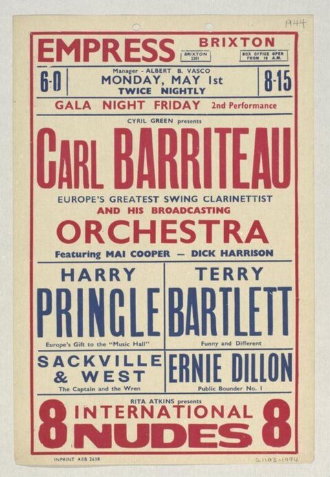 1944 Empress Brixton Variety Show Playbill