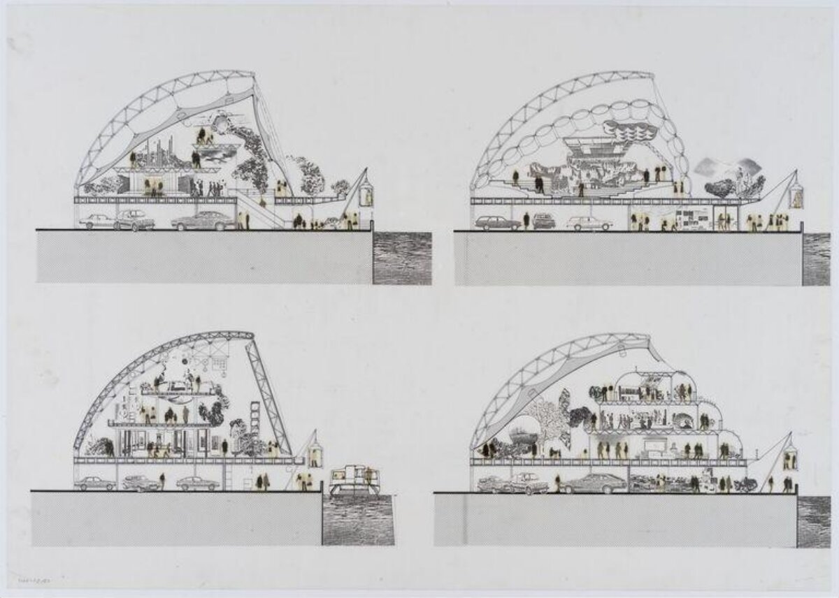 Four Architectural Section Sketches