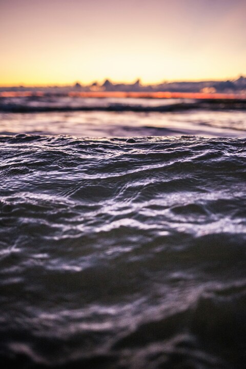 Sea Waves at Sunset