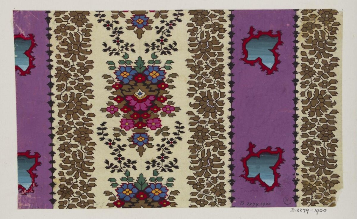 Vintage Floral Textile Pattern Sample