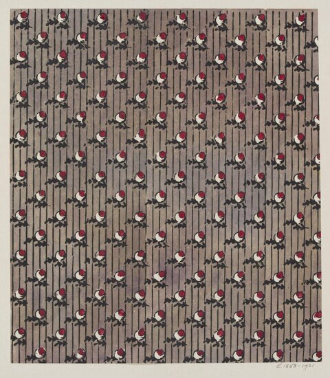 Vintage Repeating Rosebud Textile Pattern