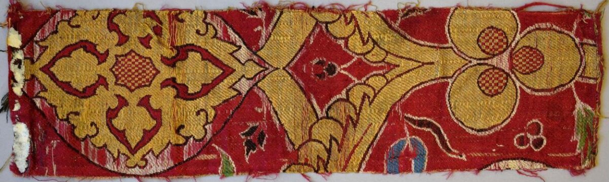 Antique Red and Gold Woven Textile Fragment