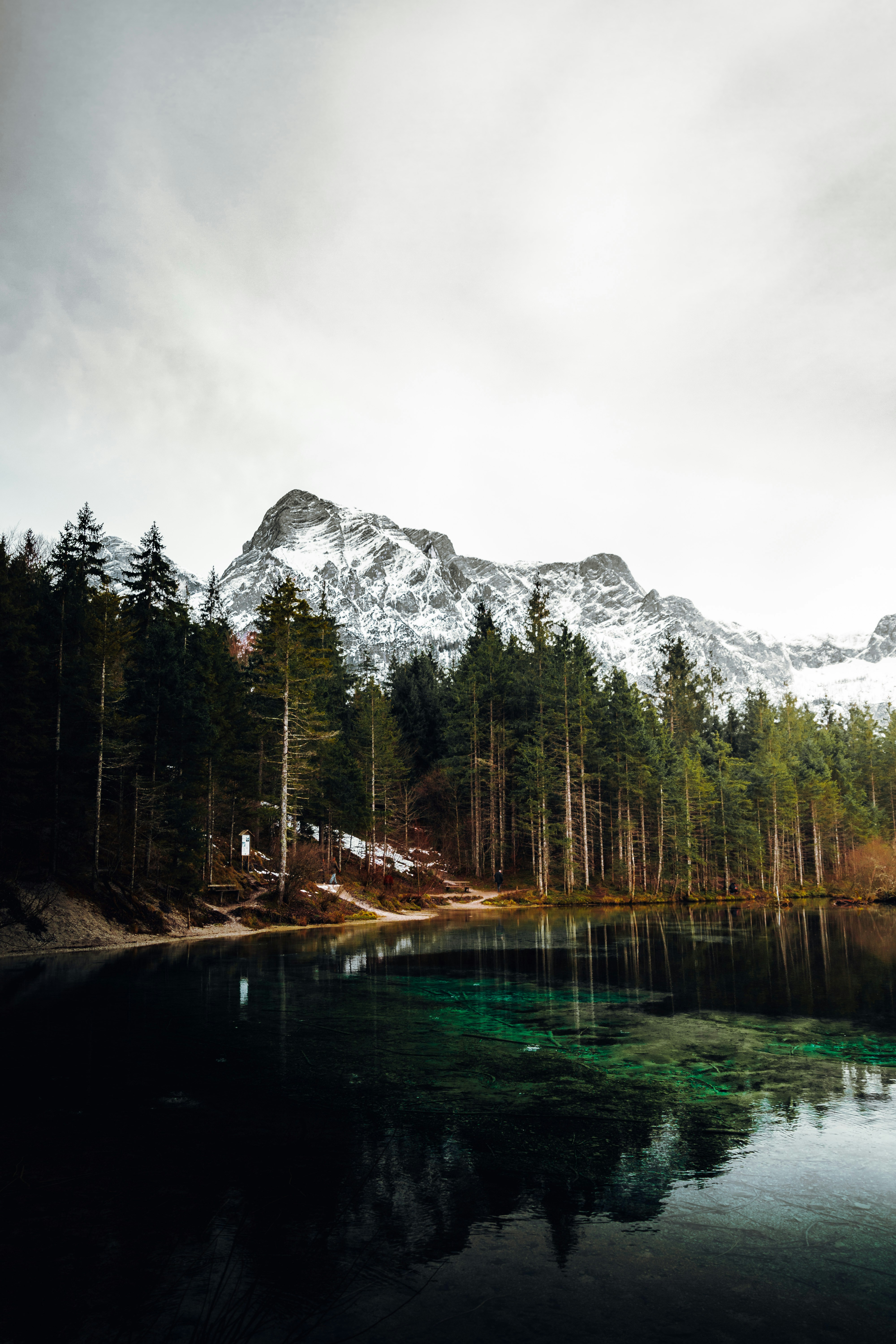 Snow-Capped Mountain by Clear Lake