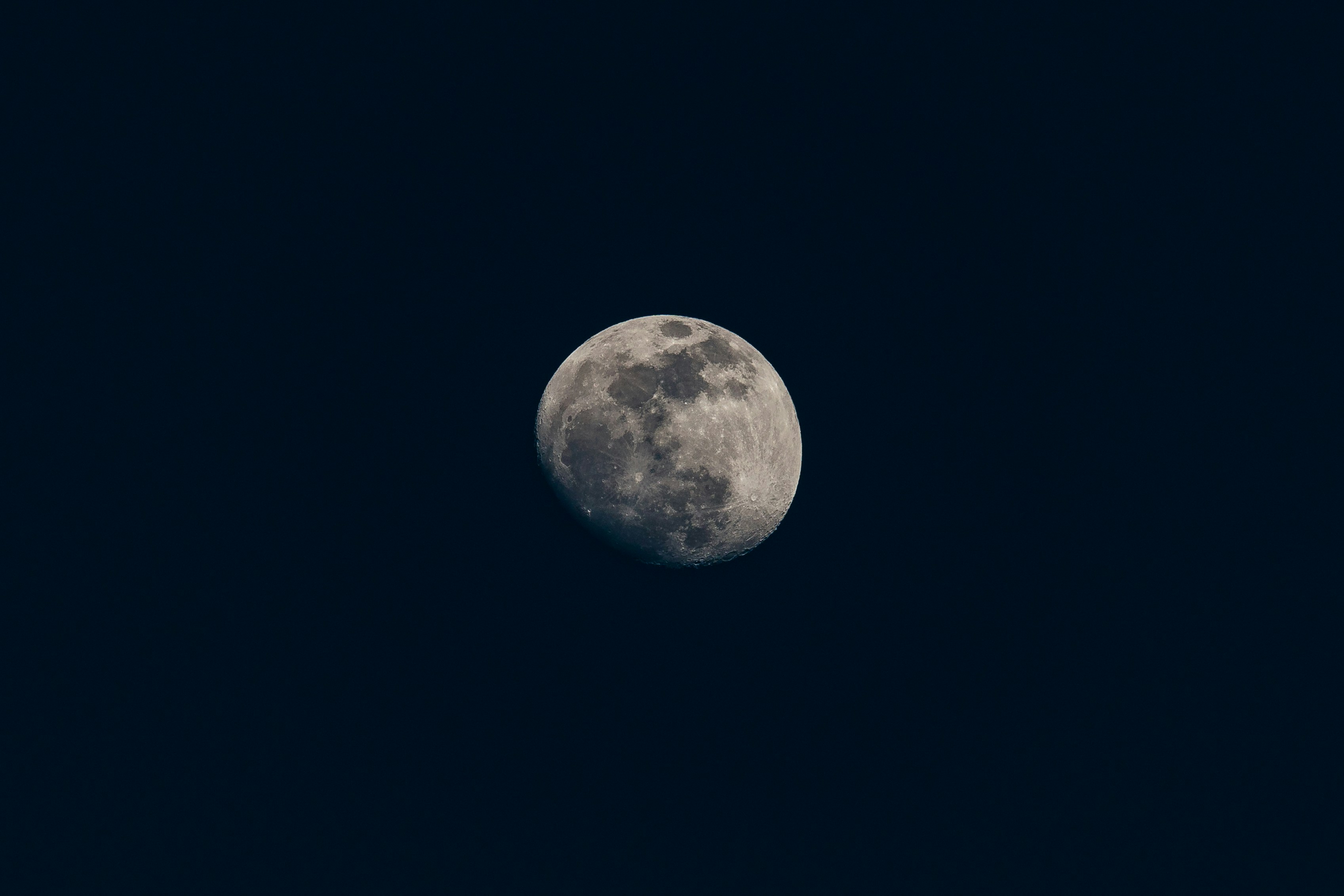 Gibbous Moon in Night Sky