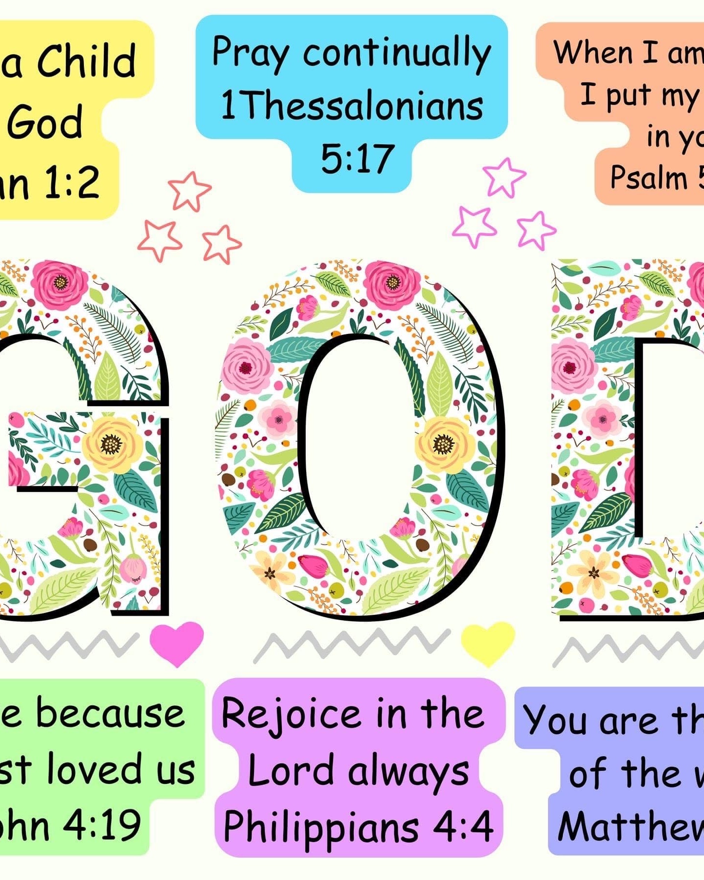Floral GOD with Bible Verses