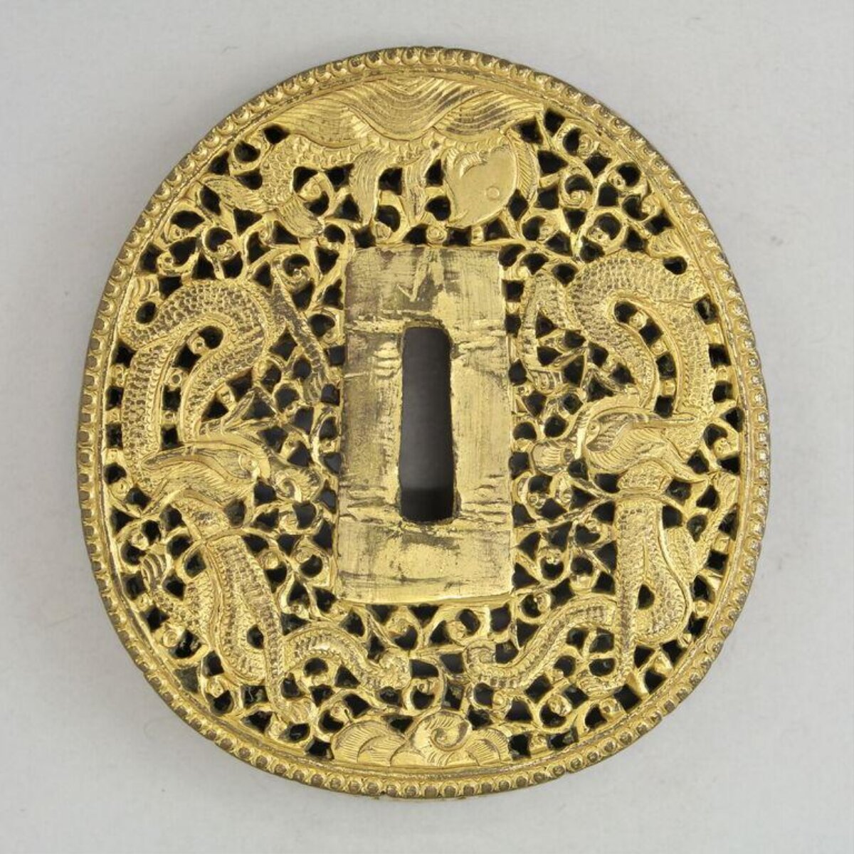 Gilt Openwork Double Dragon Sword Guard