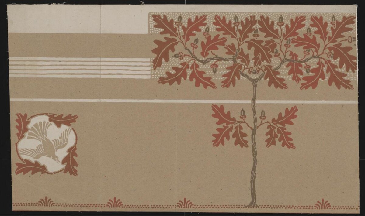 Vintage Oak and Bird Decorative Design