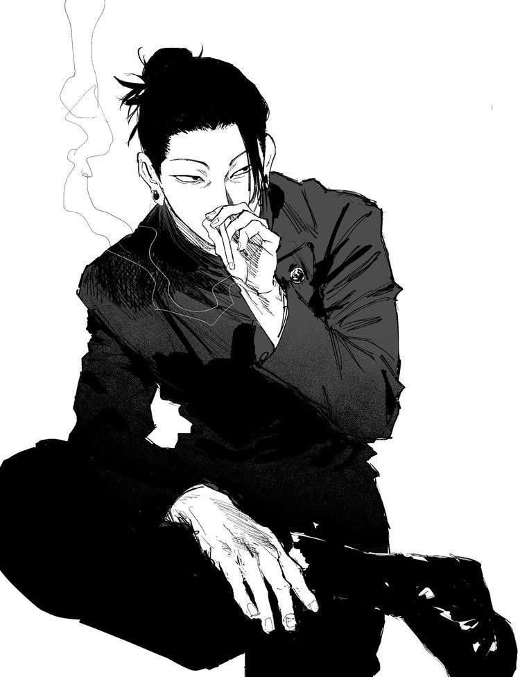 Geto Suguru Smoking Manga Illustration