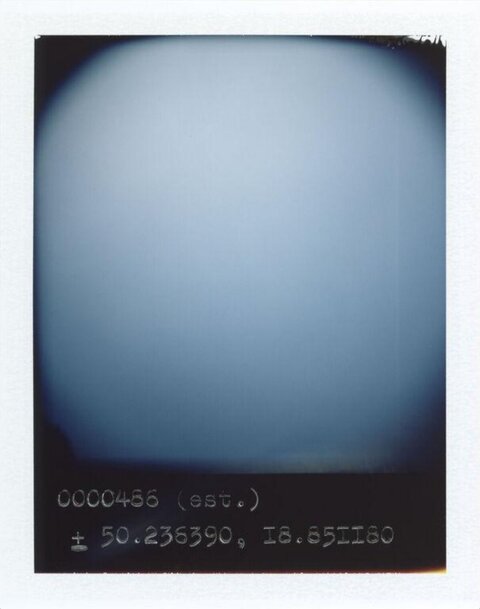 Polaroid of Gradient Sky With Coordinates