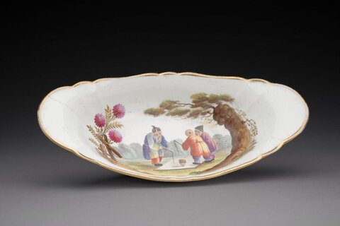Painted Chinese Figure Porcelain Dish