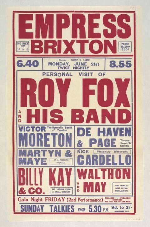 Vintage Roy Fox Band Gig Poster
