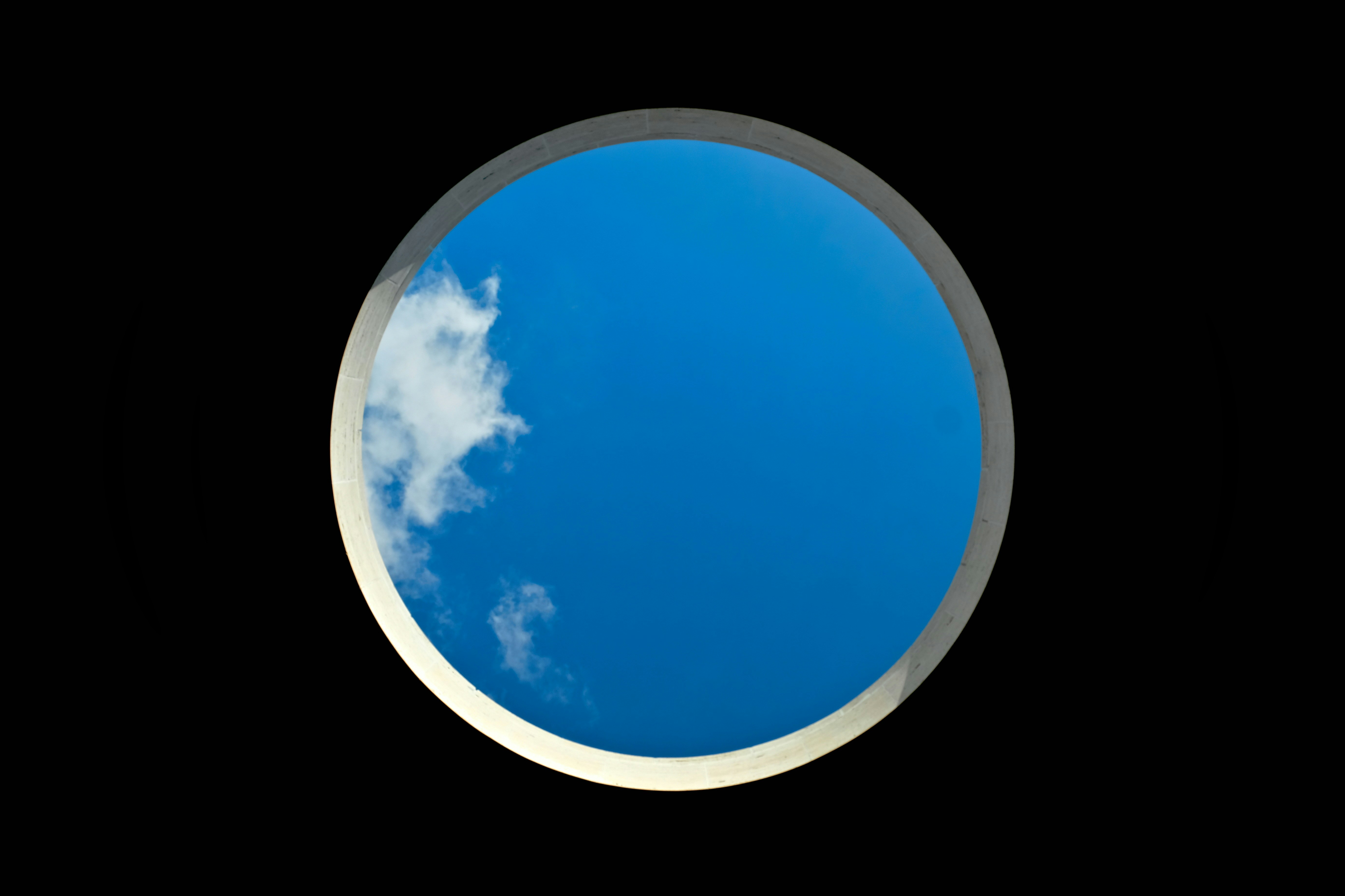 Circular Opening View of Blue Sky