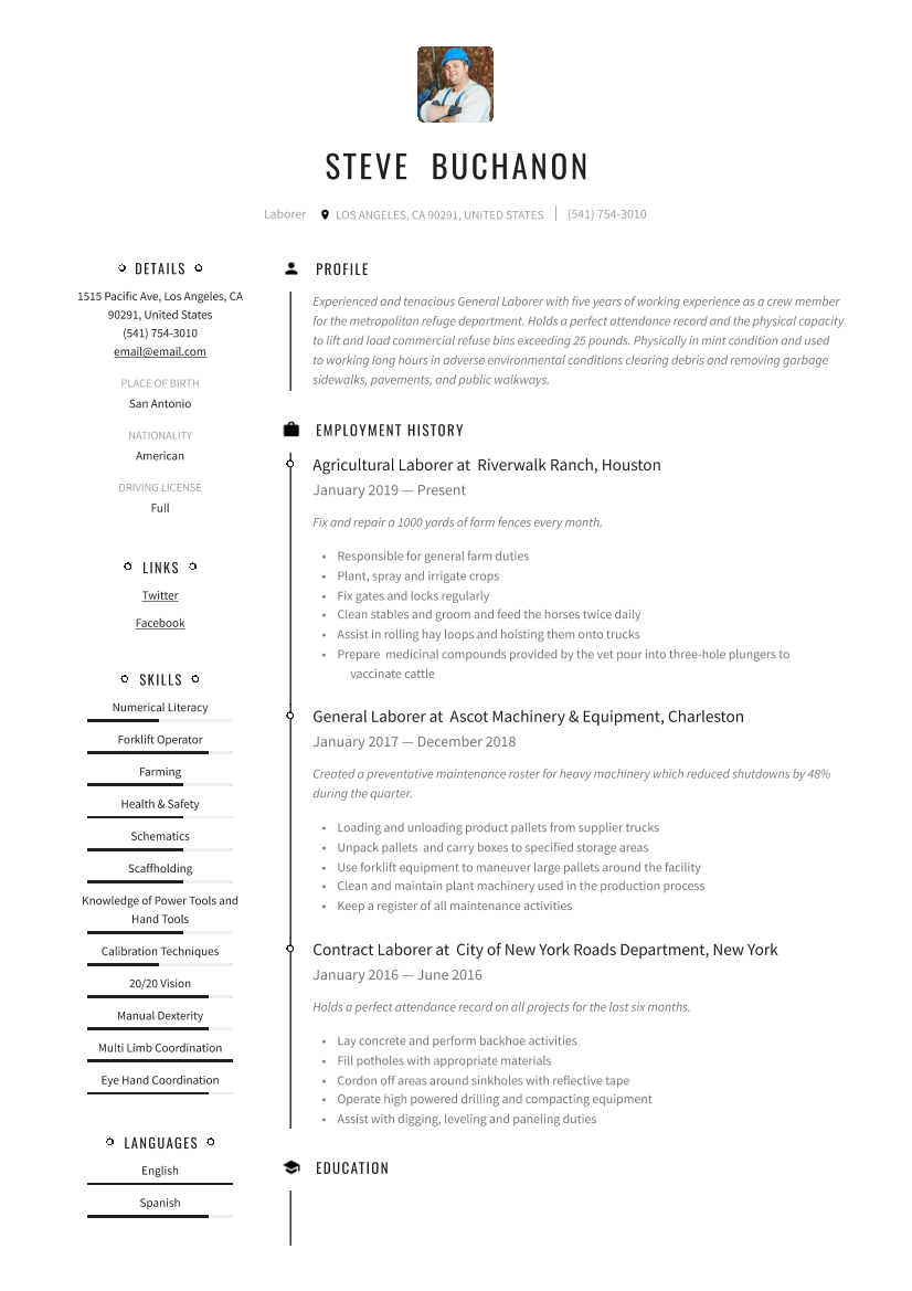 General Laborer Resume Sample & Writing Guide_2