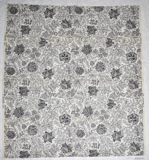 Monochrome Floral Print Fabric Sample