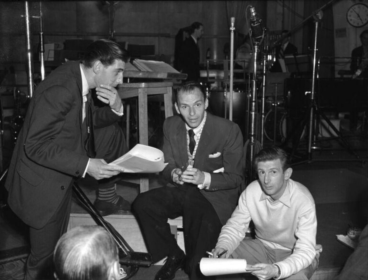 Frank Sinatra at Recording Studio Session