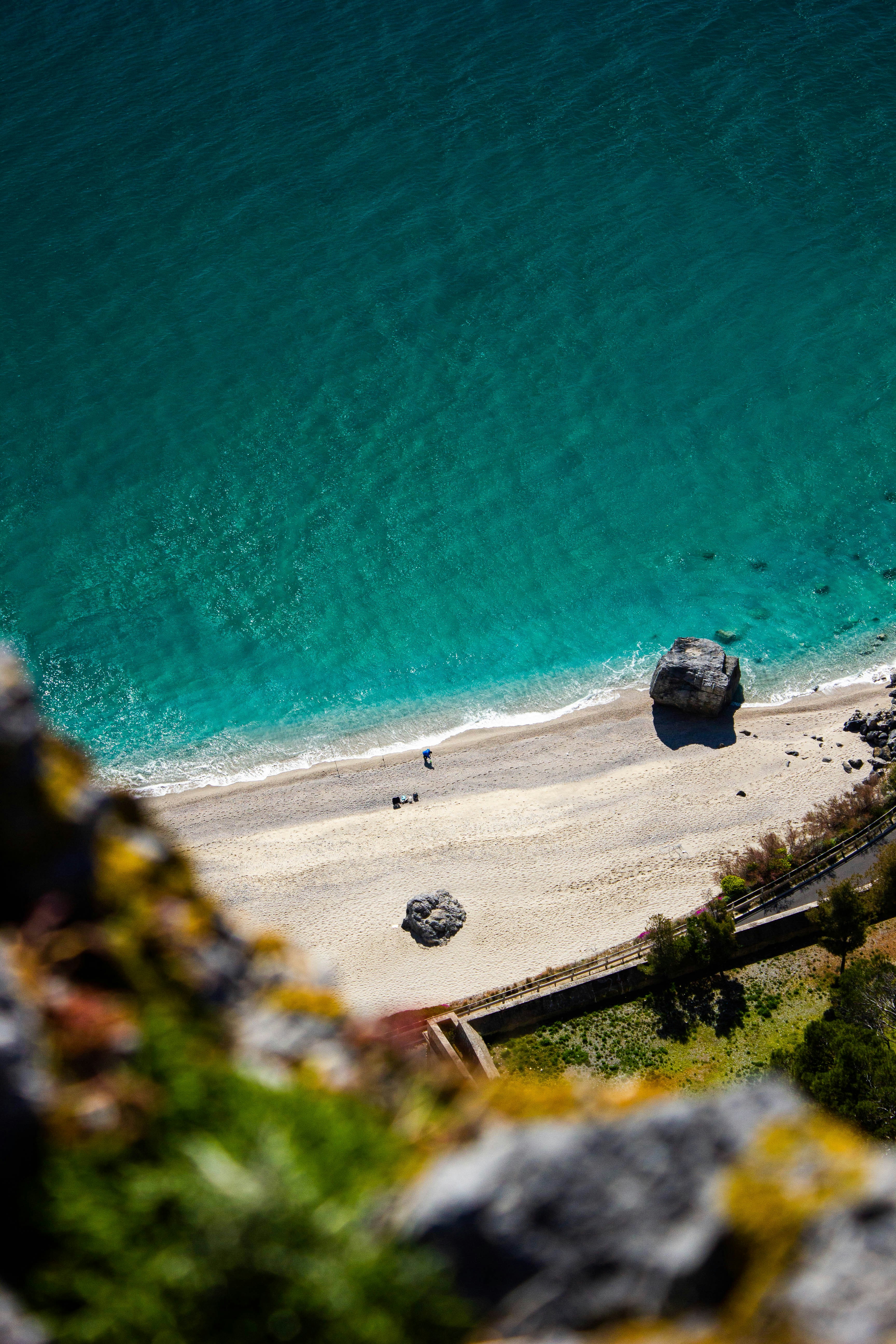 High Angle Coastal Beach View