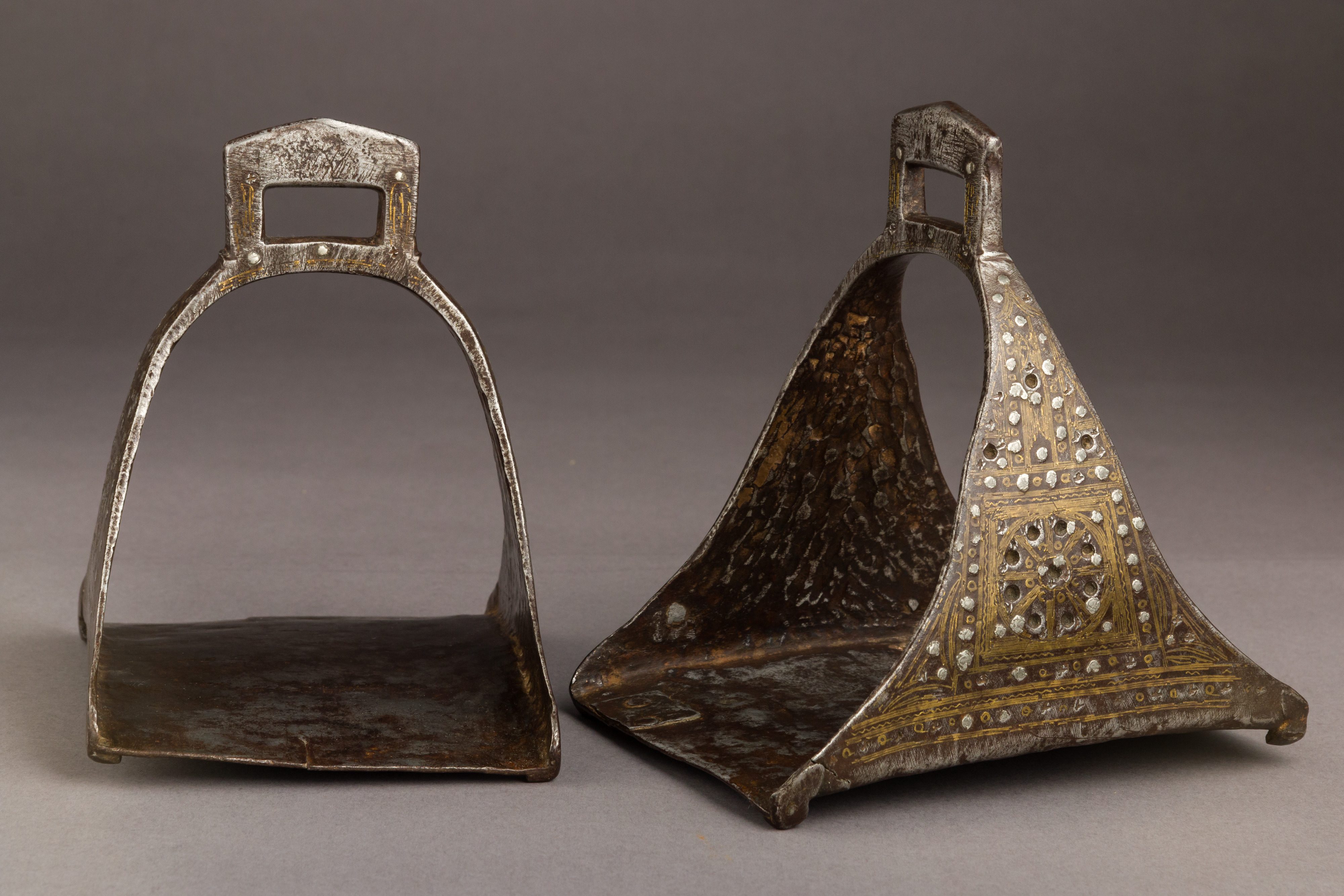 Pair of Antique Decorated Iron Stirrups