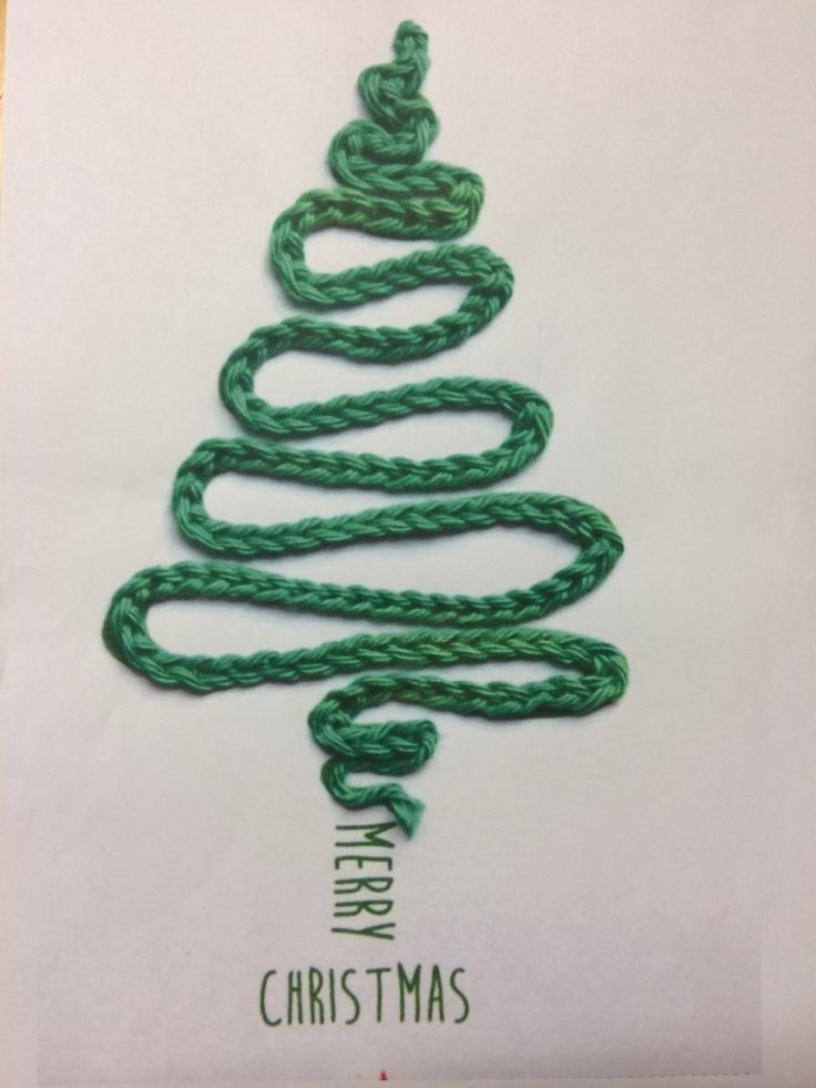 Handmade Yarn Christmas Tree Card
