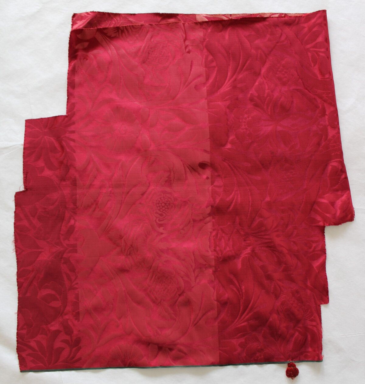 Red Jacquard Floral Fabric Sample
