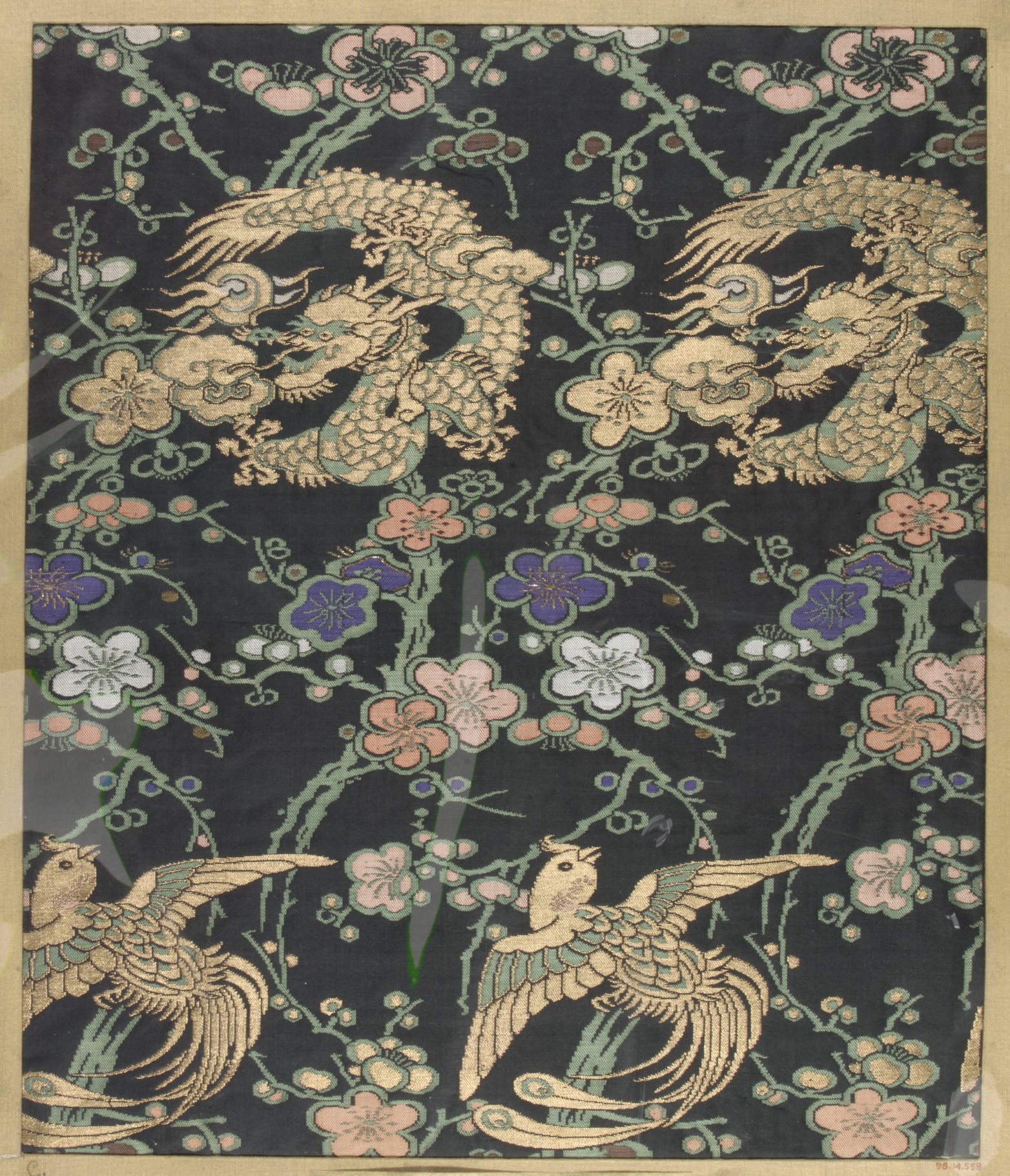 Dragon Phoenix Plum Pattern Traditional Brocade