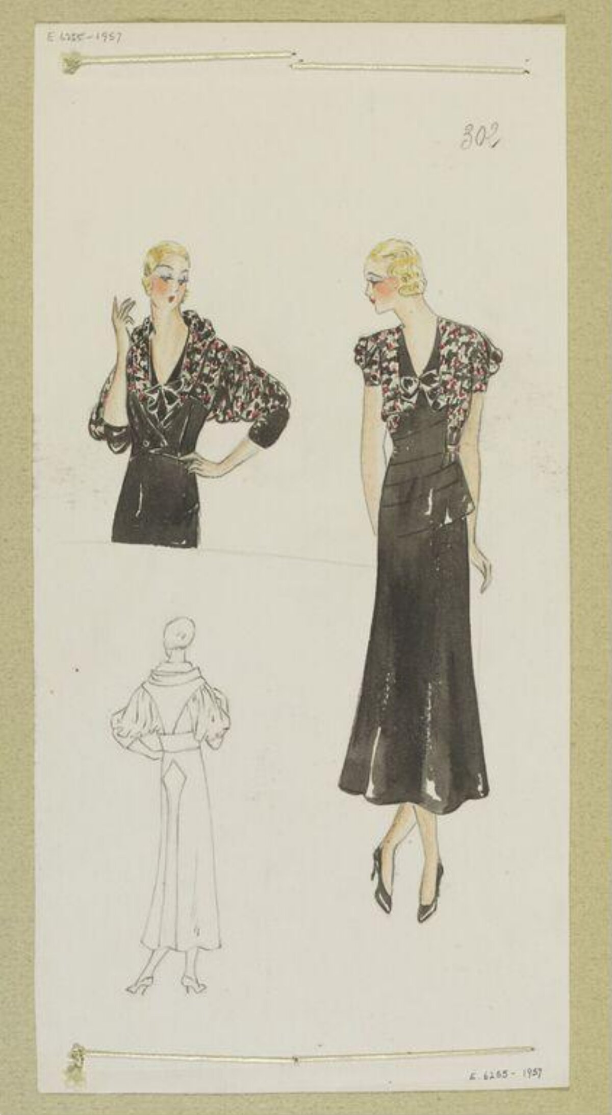 Vintage Dress Fashion Design Sketches