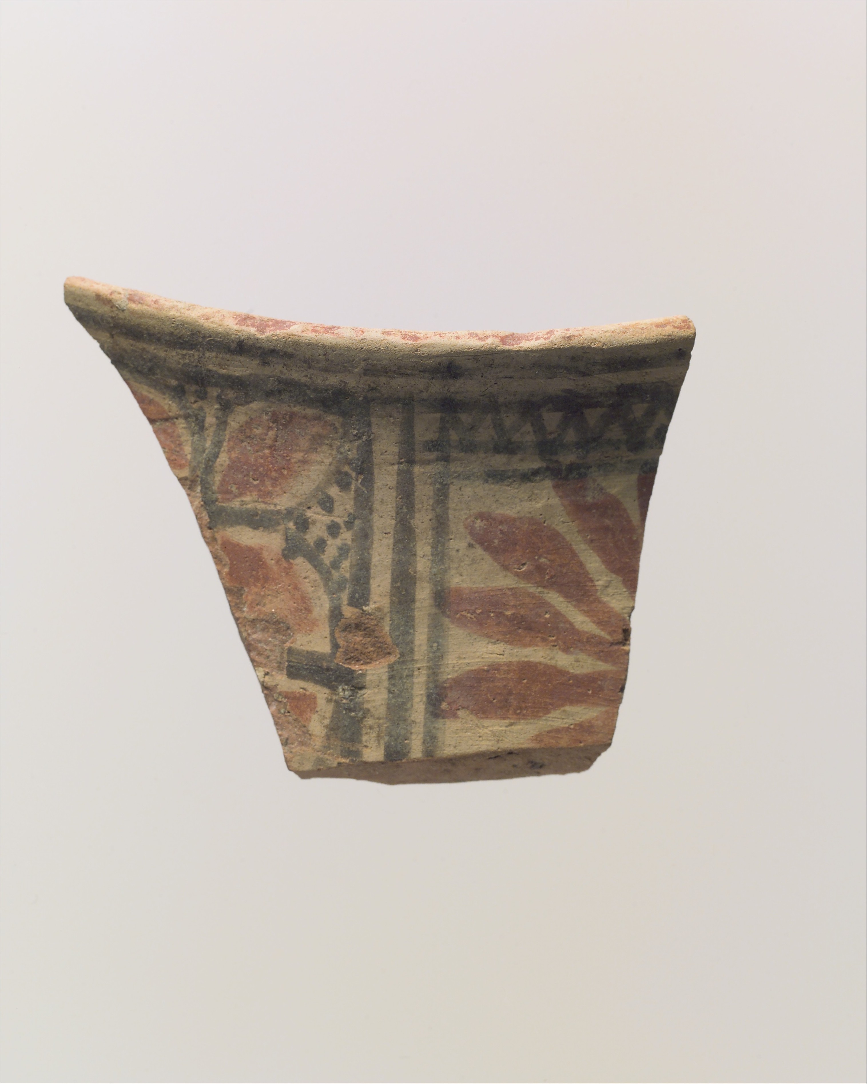 Painted Pottery Fragment with Fish Pattern