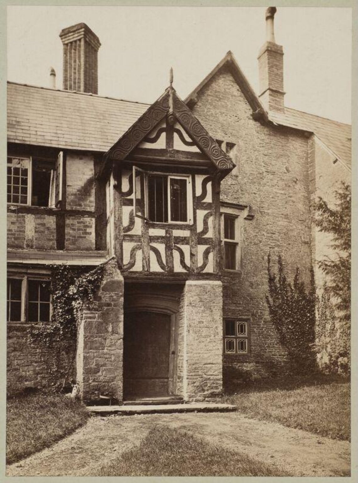 Vintage Half-timbered House Entrance