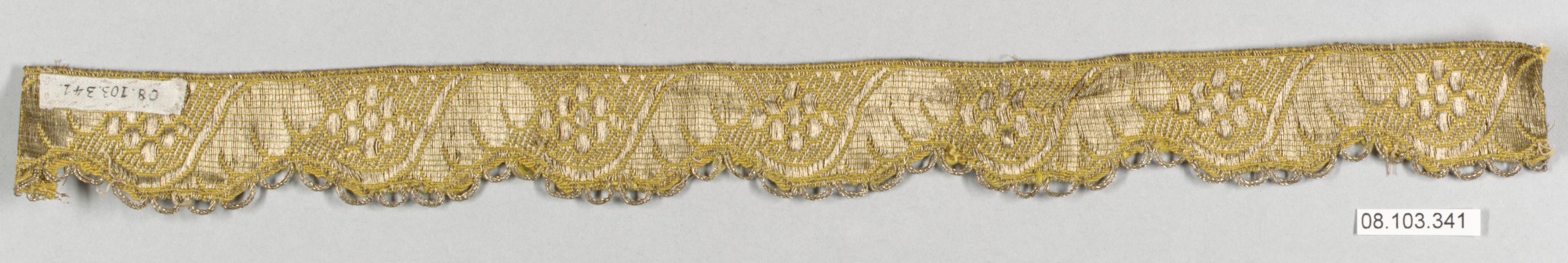 Antique Golden Textile Lace Fragment
