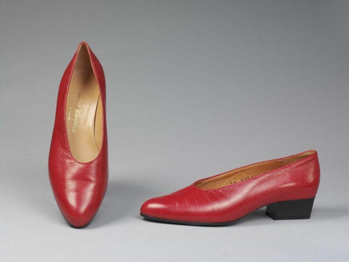 Pair of Red Textured Pumps