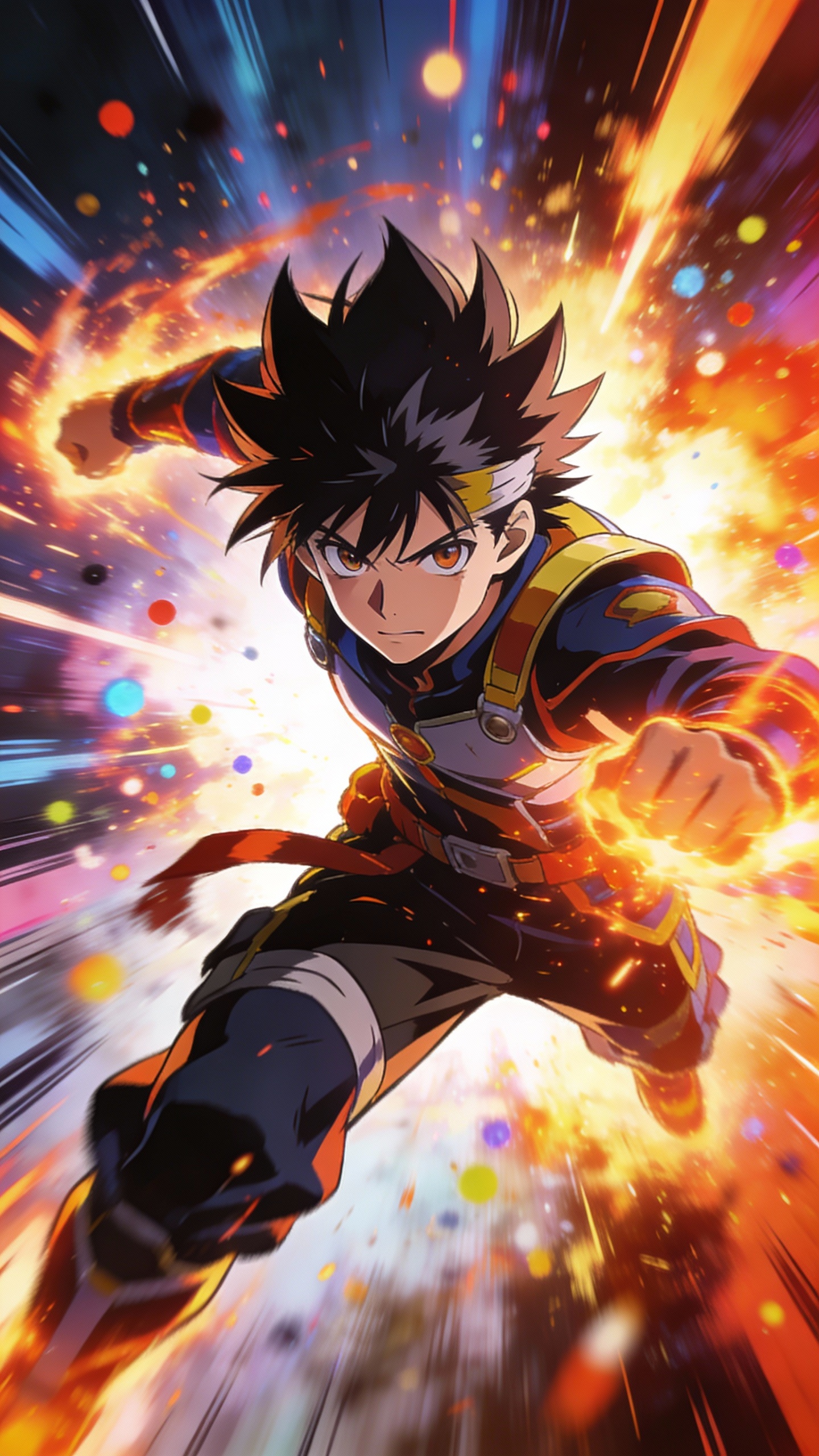 Anime Hero Charging Forward