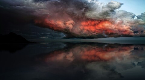 Storm Clouds Reflected on Calm Water