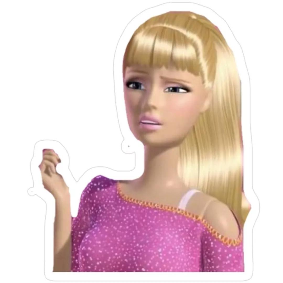 Skeptical Barbie Meme Sticker